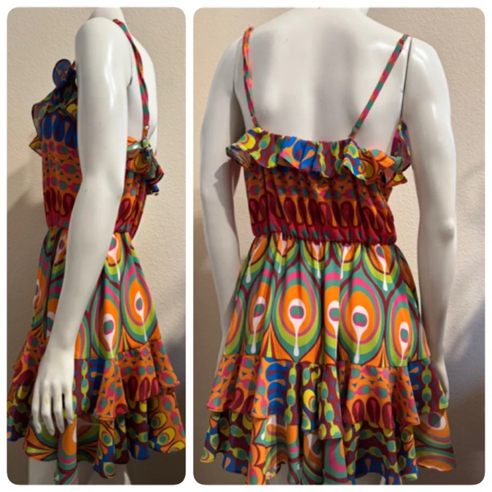 ALEXIS SIRSHA GOGO MULTI COLOR MINI DRESS SIZE MEDIUM - Picture 10 of 12